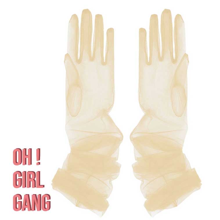 Pastel Mint Sheer Bridal Gloves (70cm)