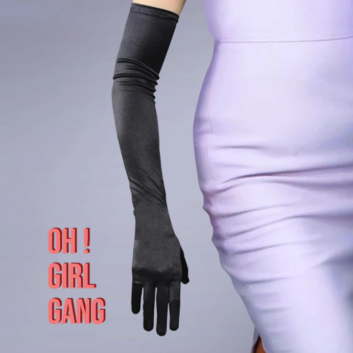 1920 Classic Opera Gloves, Silk Satin Bridal gloves (58cm)