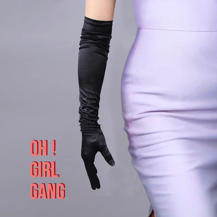 1920 Classic Opera Gloves, Silk Satin Bridal gloves (58cm)