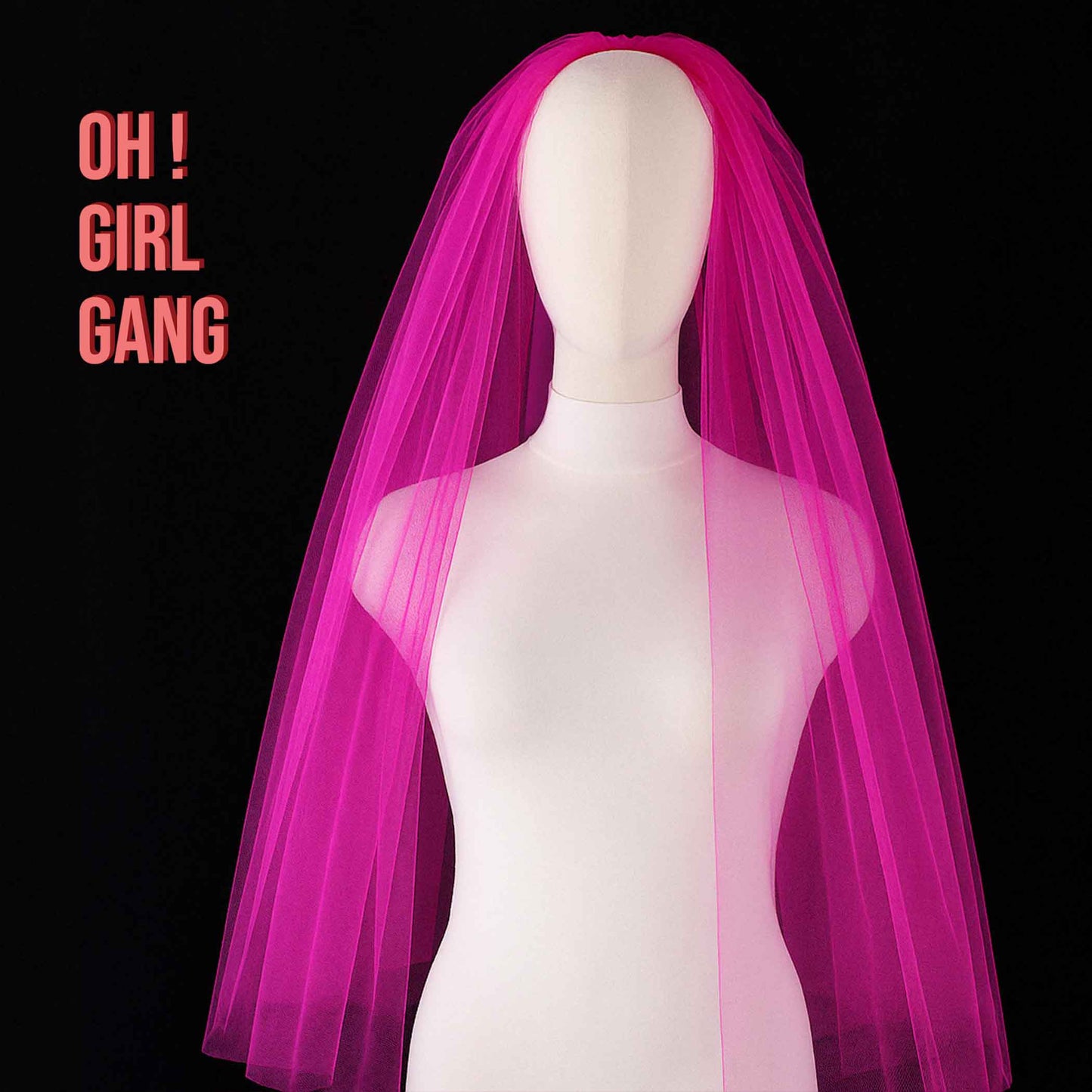 Lilac Fingertips Bridal Veil - Light Pink, Magenta Pink & More