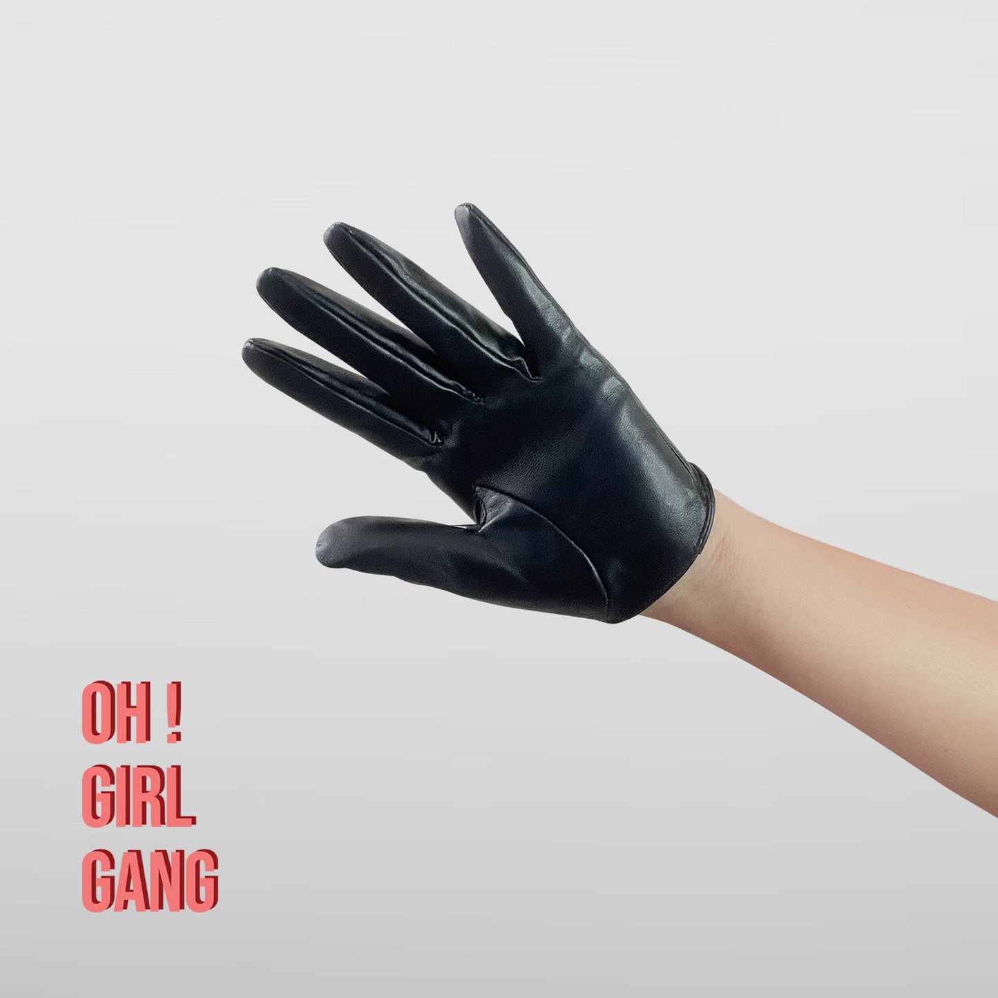 Ultrashort GENUINE LEATHER Half Palm Gloves: Blue