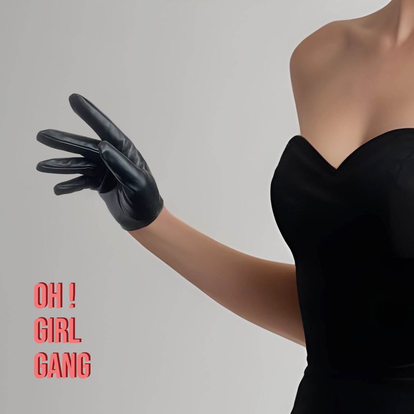 Ultrashort GENUINE LEATHER Half Palm Gloves: Red