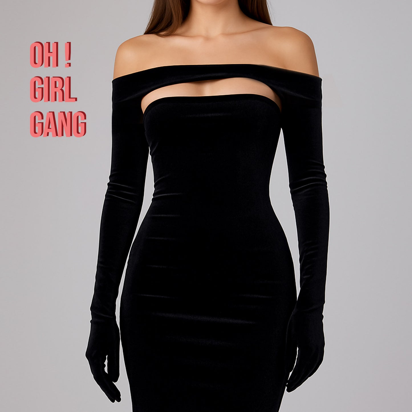 Black Velvet Shrug with Gloves