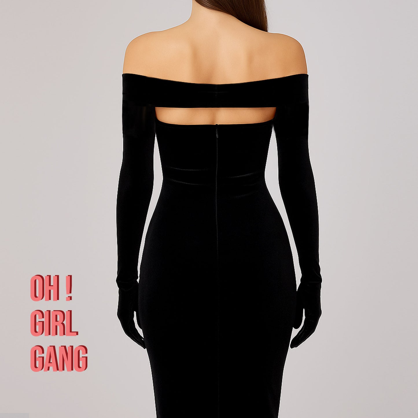 Black Velvet Shrug with Gloves