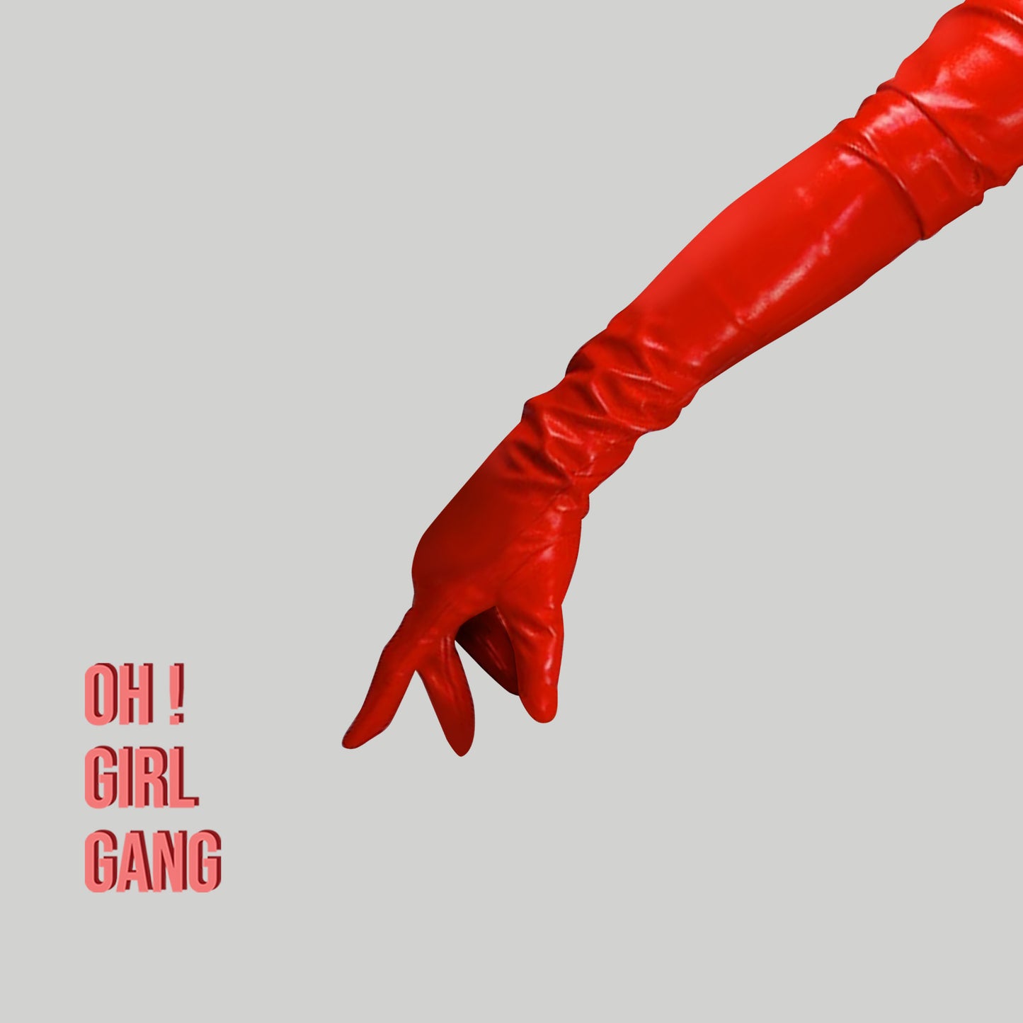 Red Faux Leather Long Evening & Opera Gloves