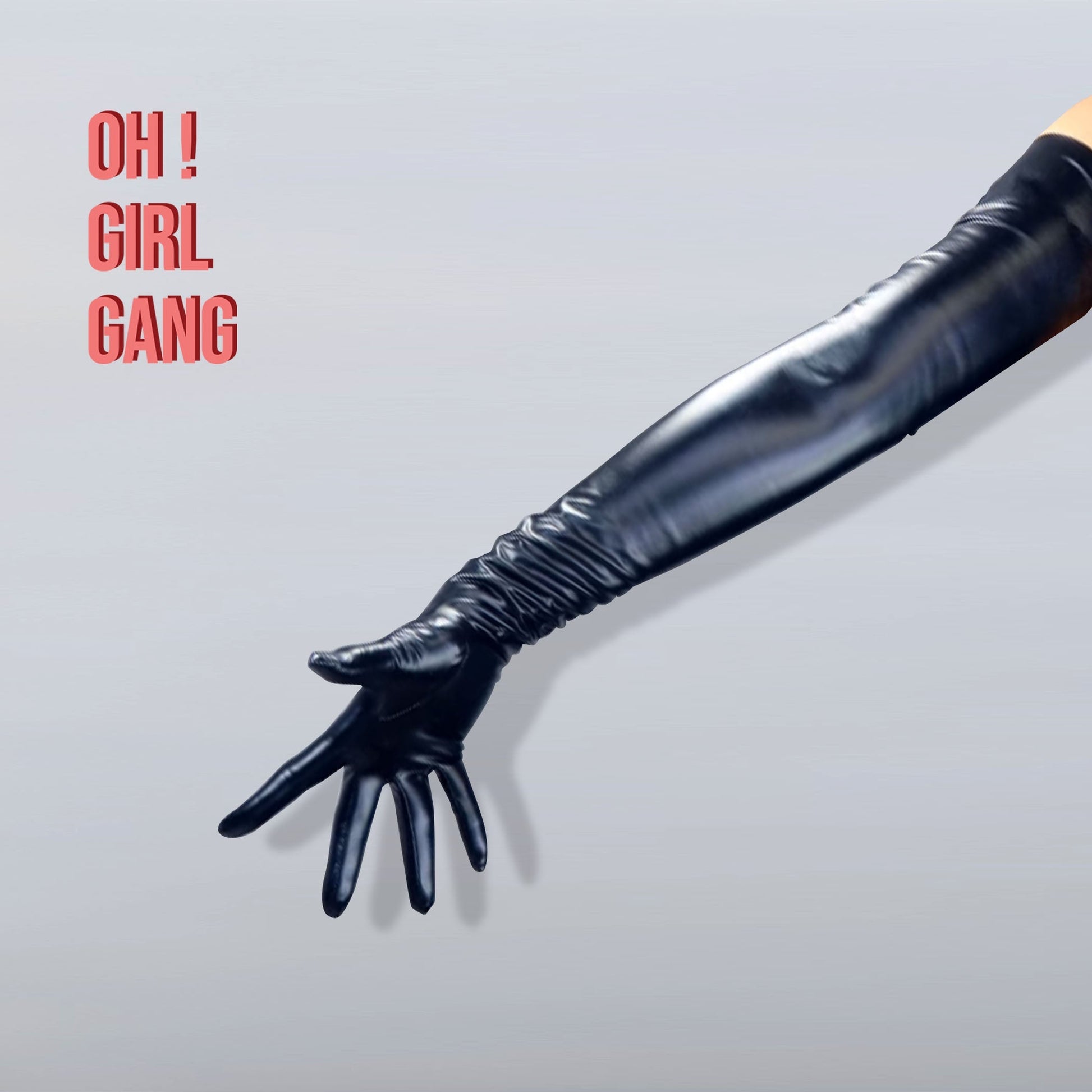 Shiny/Matt Latex Long Gloves, Silver Yellow 70cm Long Ultra Thin High Elastic Touch Screen Latex PU Gloves Drag Stage Festival Gloves