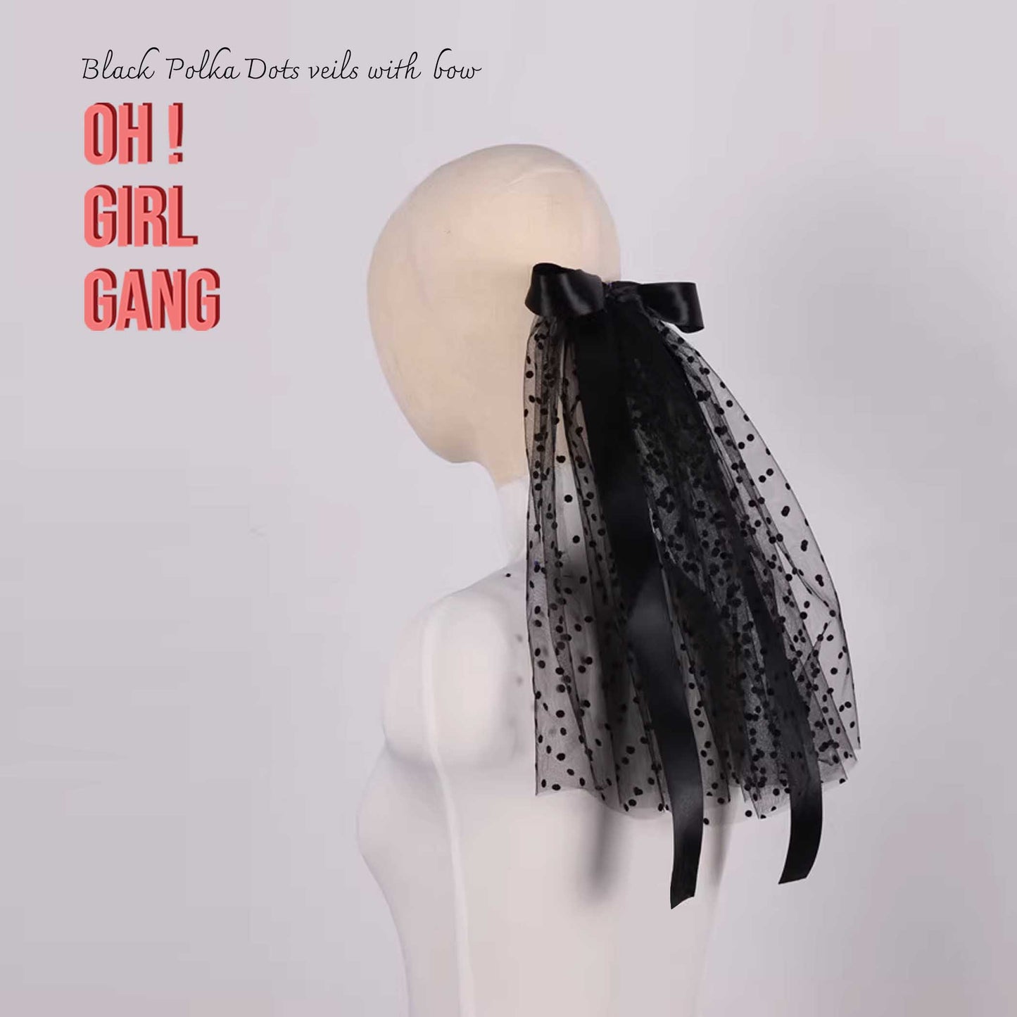 Girls Communion Veil with Bow | Blush Kids | White Tulle with White Satin Ribbon bow | Black Tulle with Black Satin Ribbon for Child Veil |