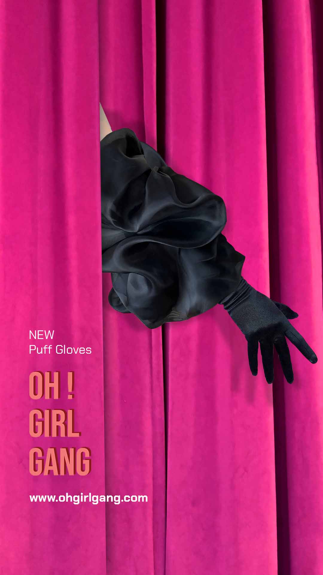 Black Organza Bubble Puff Gloves, Bridal Puff Satin Gloves in White, Evening gown, Festival Party Statement Gloves, Dramatic Stage gloves