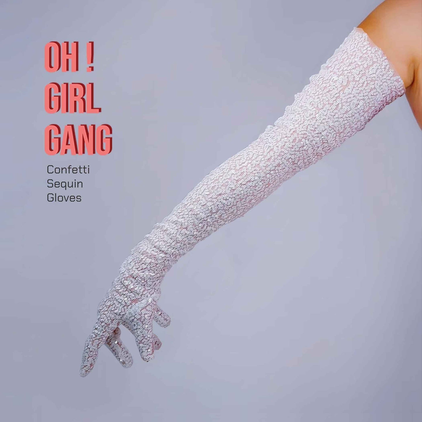 Party Confetti Sequin Opera gloves (70cm), Pink Bling Bling Bridal, Stage Gloves, Drag Costume Party, Sparkly Evening, Stage Shiny gloves