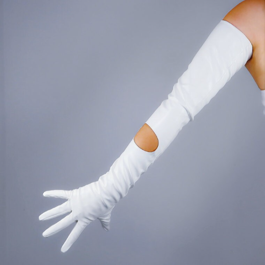 Black Opera leather Gloves, White, Red Shiny Matt Black leather Gloves, Party costume,Raves Party,Stage performer, Futuristic fashion gloves