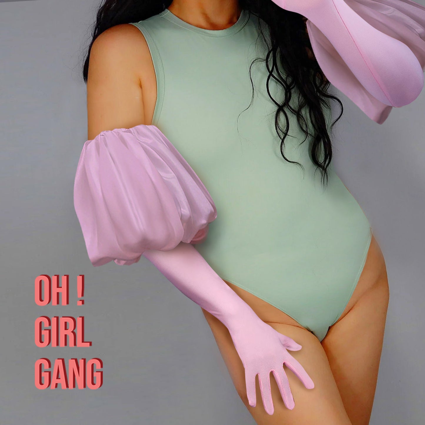 Pink Puff Opera Gloves (50 cm)