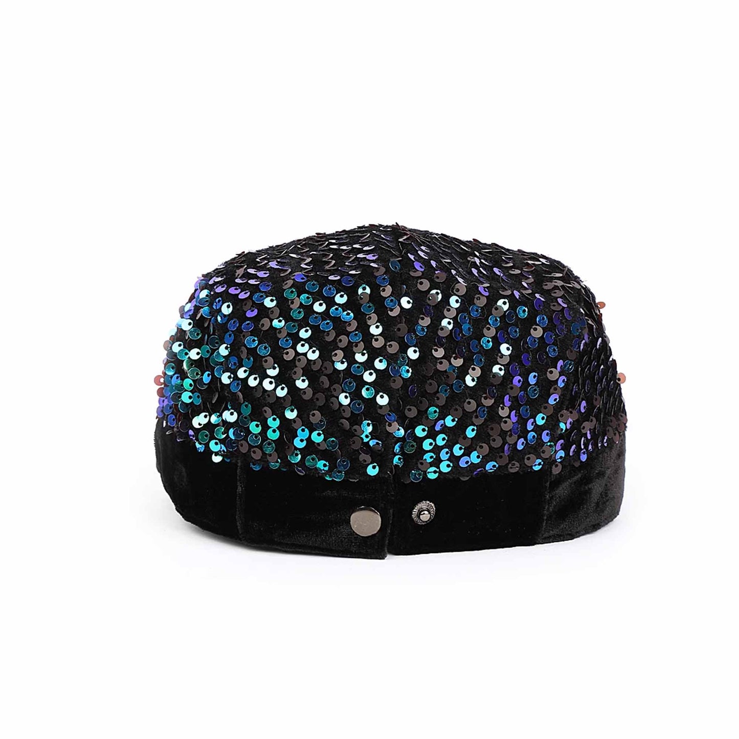 Zwarte Pet Met Pailletten Winter Fluweel Hoed