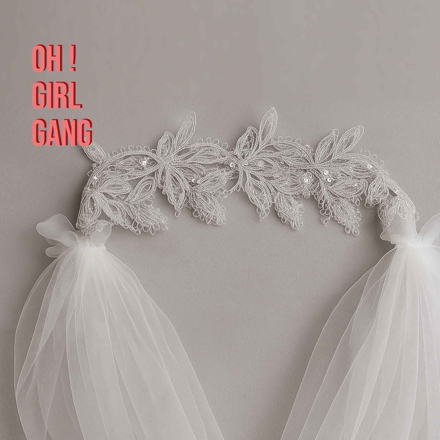 Hand-Beaded Vintage Lace Bridal Veil | Short Cap Veil