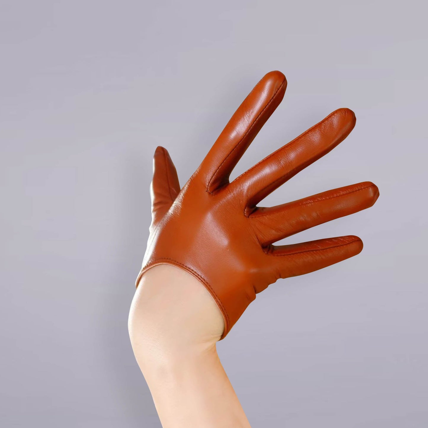 Ultrashort GENUINE LEATHER Half Palm Gloves Black Winter warm gloves, in blue, brown short Gloves, Evening Gown Gloves, Biker Gloves