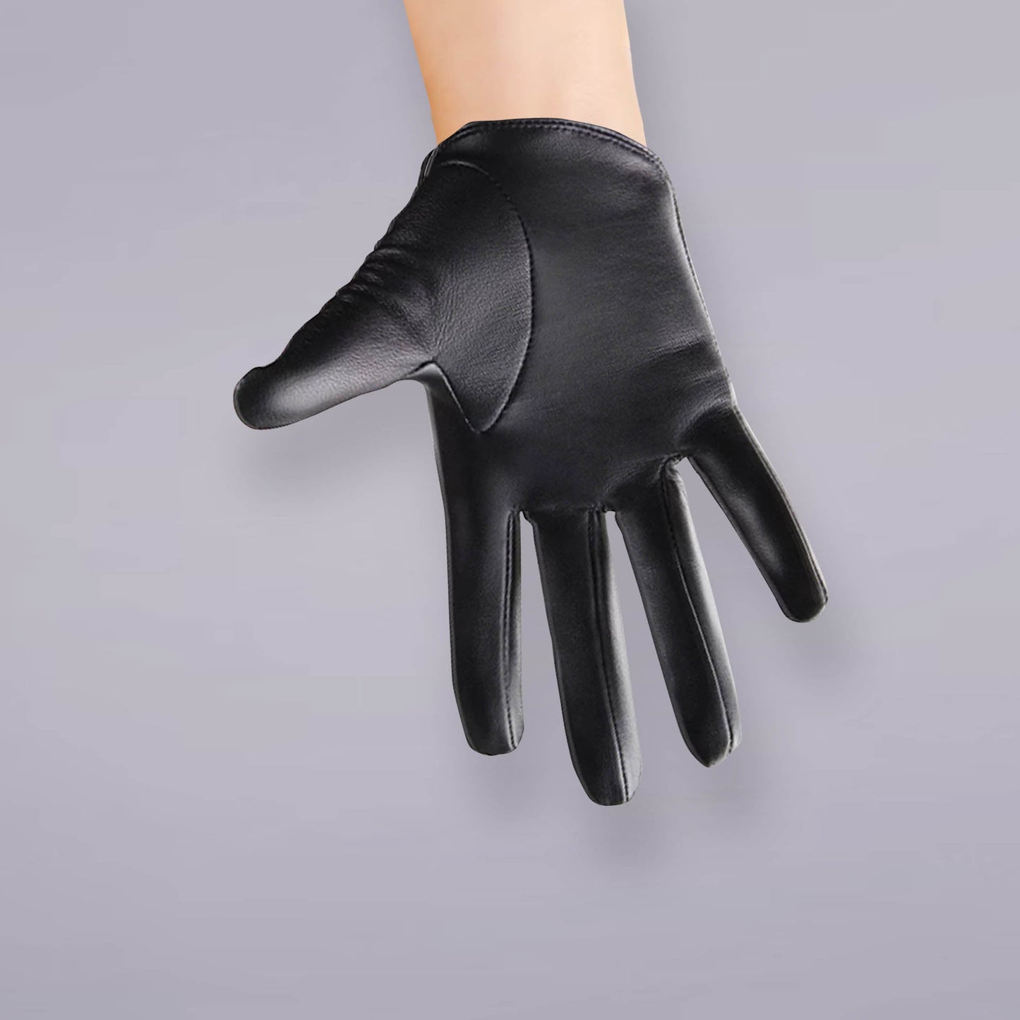 Ultrashort GENUINE LEATHER Half Palm Gloves Black Winter warm gloves, in blue, brown short Gloves, Evening Gown Gloves, Biker Gloves