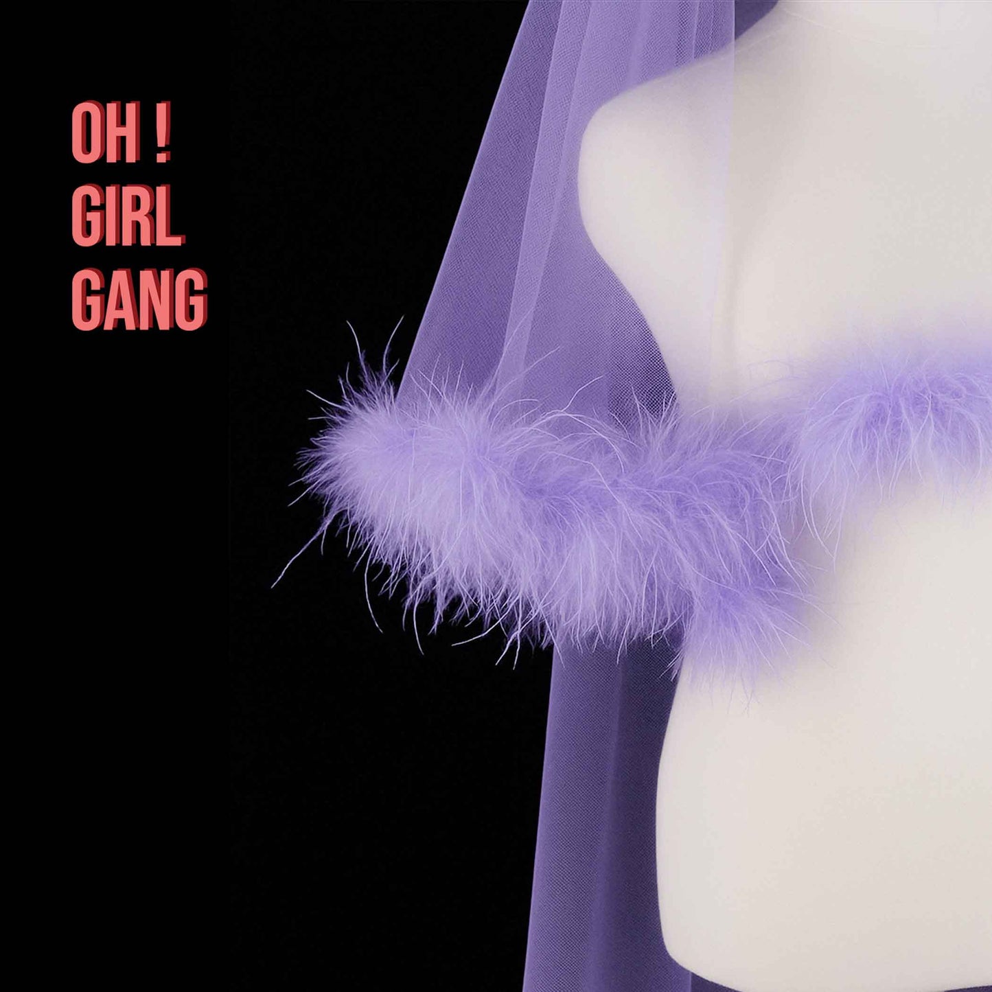 Lilac Feather Veils: Floor Length Chic Wedding Veils