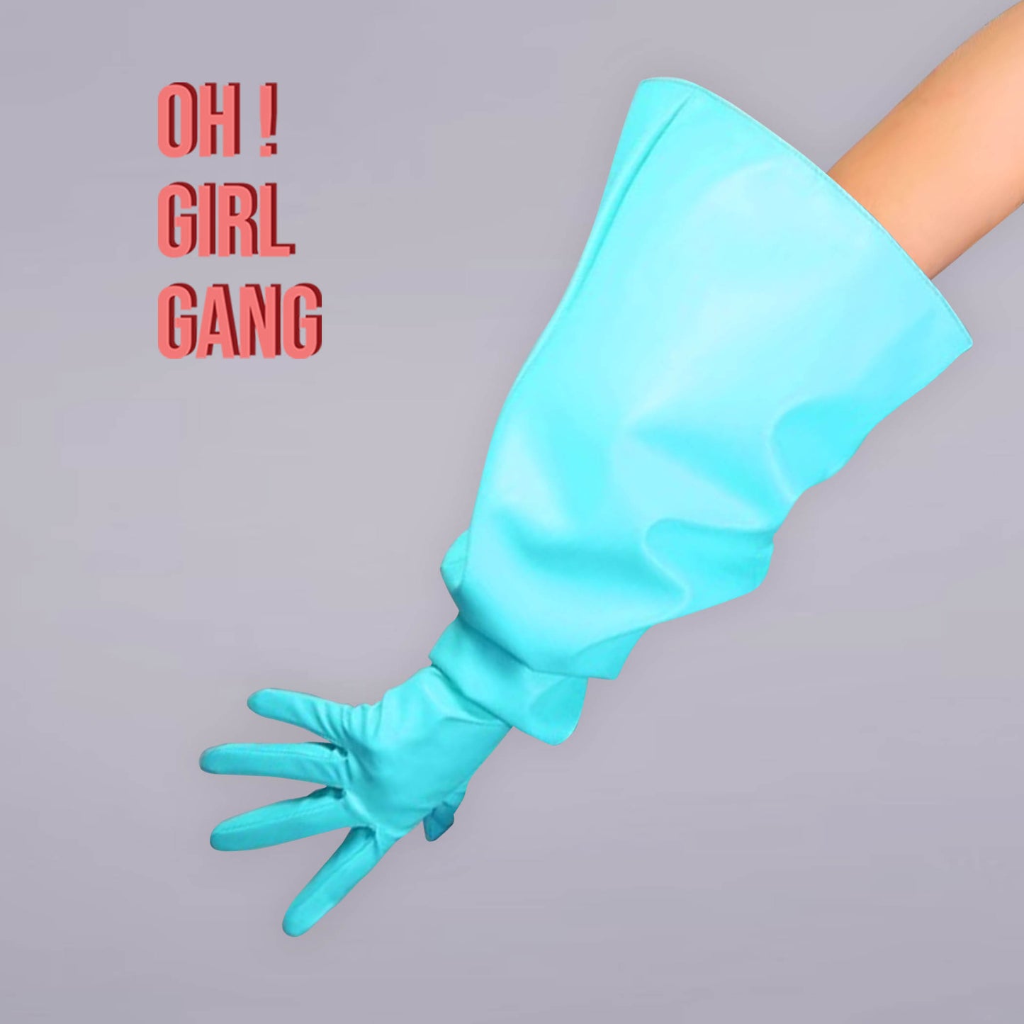 Teal Color Leather Opera Gloves (60cm, 70cm, 90cm)