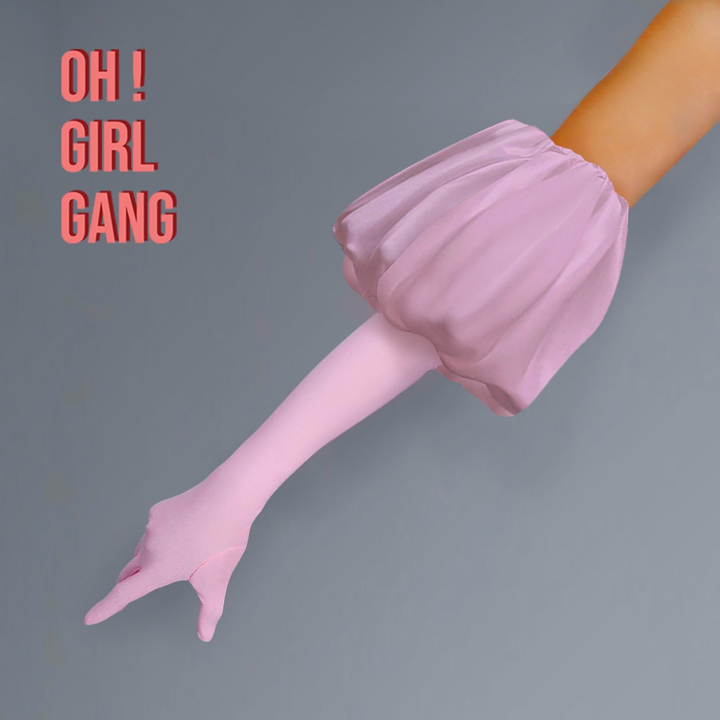 Pink Puff Opera Gloves (50 cm)