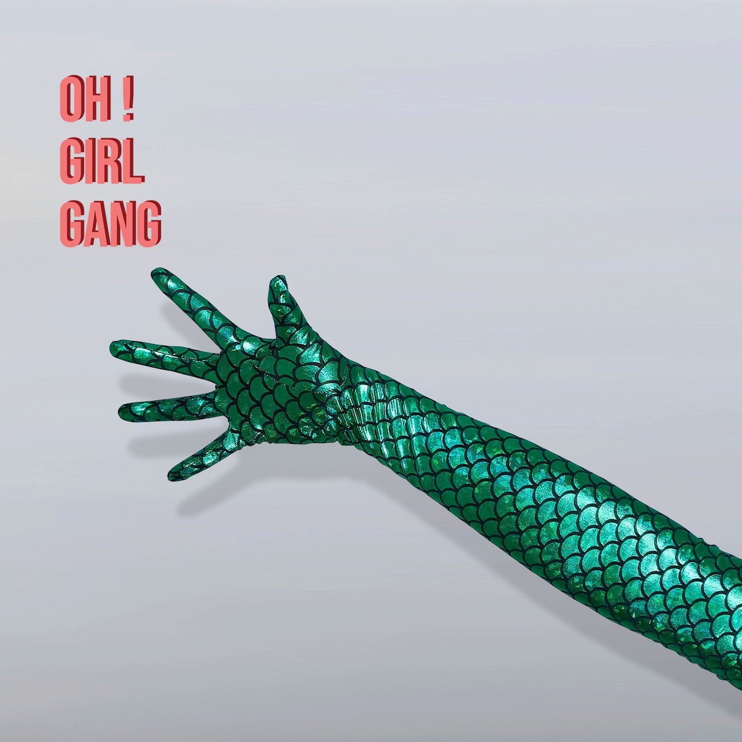 Mermaid Fish Scale Opera Gloves, Ultra Thin Satiny Stretch Mermaid Costume