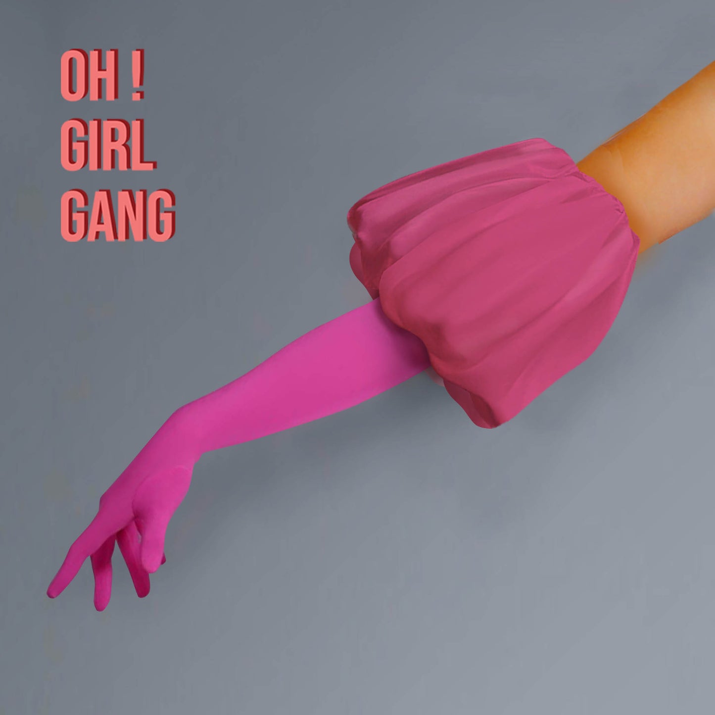 Pink Puff Opera Gloves (50 cm)