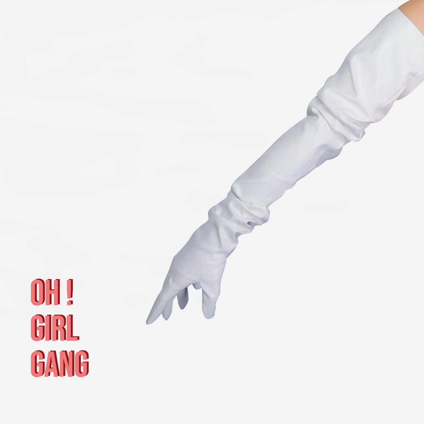 Matt White Leather Opera Gloves (Oversized)