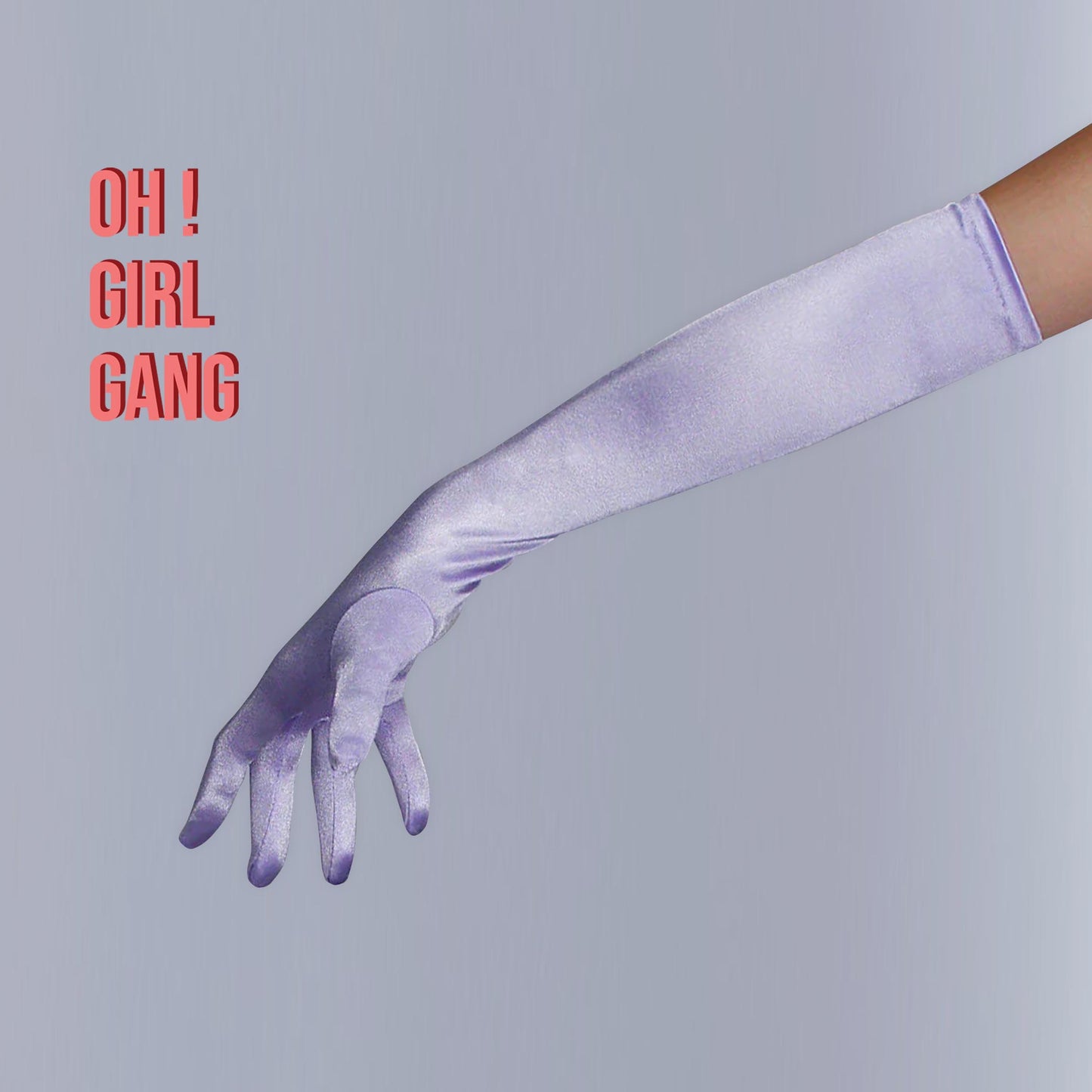 Lavender Satin Opera Gloves (50cm), Rose pink Satin Gloves, Butter yellow Satin Gloves, Purple, Light blue, Evening party bridal gloves. oh girl gang gloves