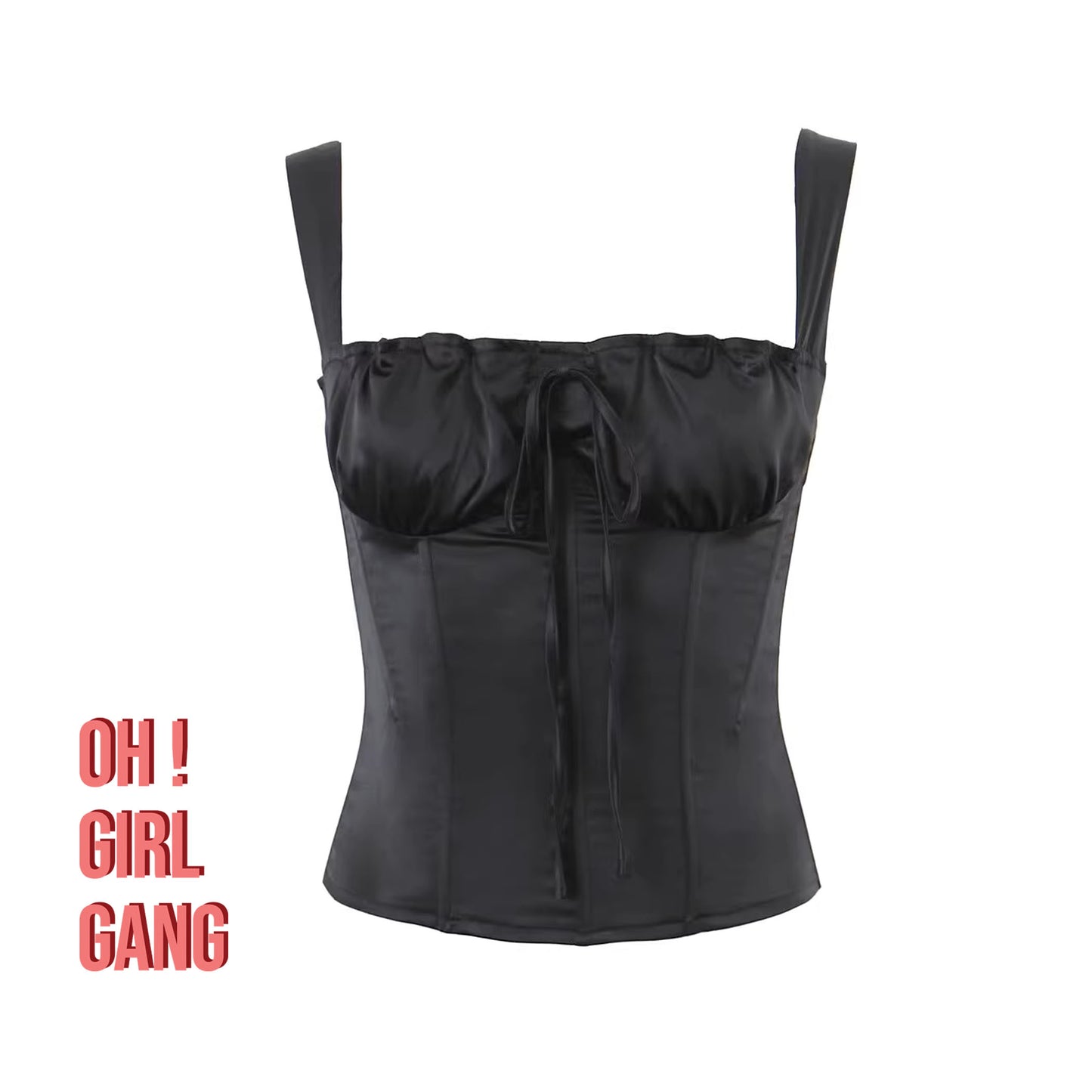 Ruched Satin Corset Top | Elegant Bustier Camisole | Party, Streetwear, or Festival Look