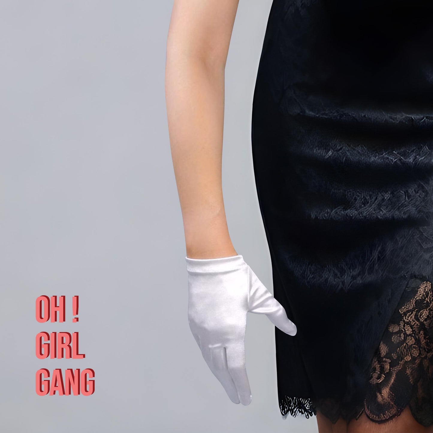 White Satin Short Gloves