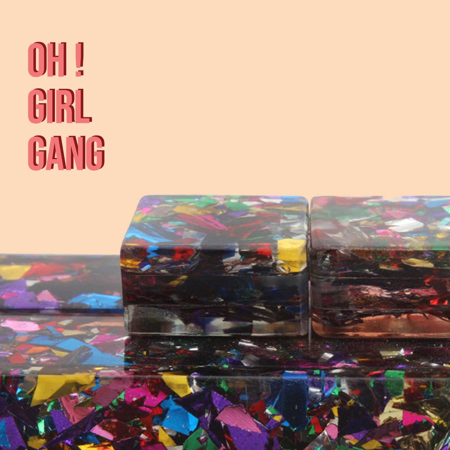 Products Glittery gold, silver, mixed colours clutch box, Summer party sequin clutch, Detachable chain Colorful small purse evening bag. Oh Girl Gang bag & Accessories