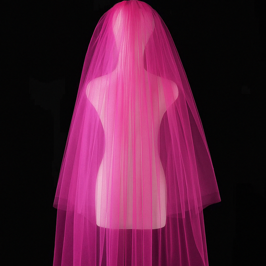 Magenta Pink Fingertips Bridal Veil - Light Pink, Lilac & More