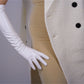 Elegant White Opera Gloves, Elbow length Patent Leather Evening Gown Gloves.Party costume, Tea Party gloves, Cyber Futuristic fashion gloves. Oh Girl Gang Gloves