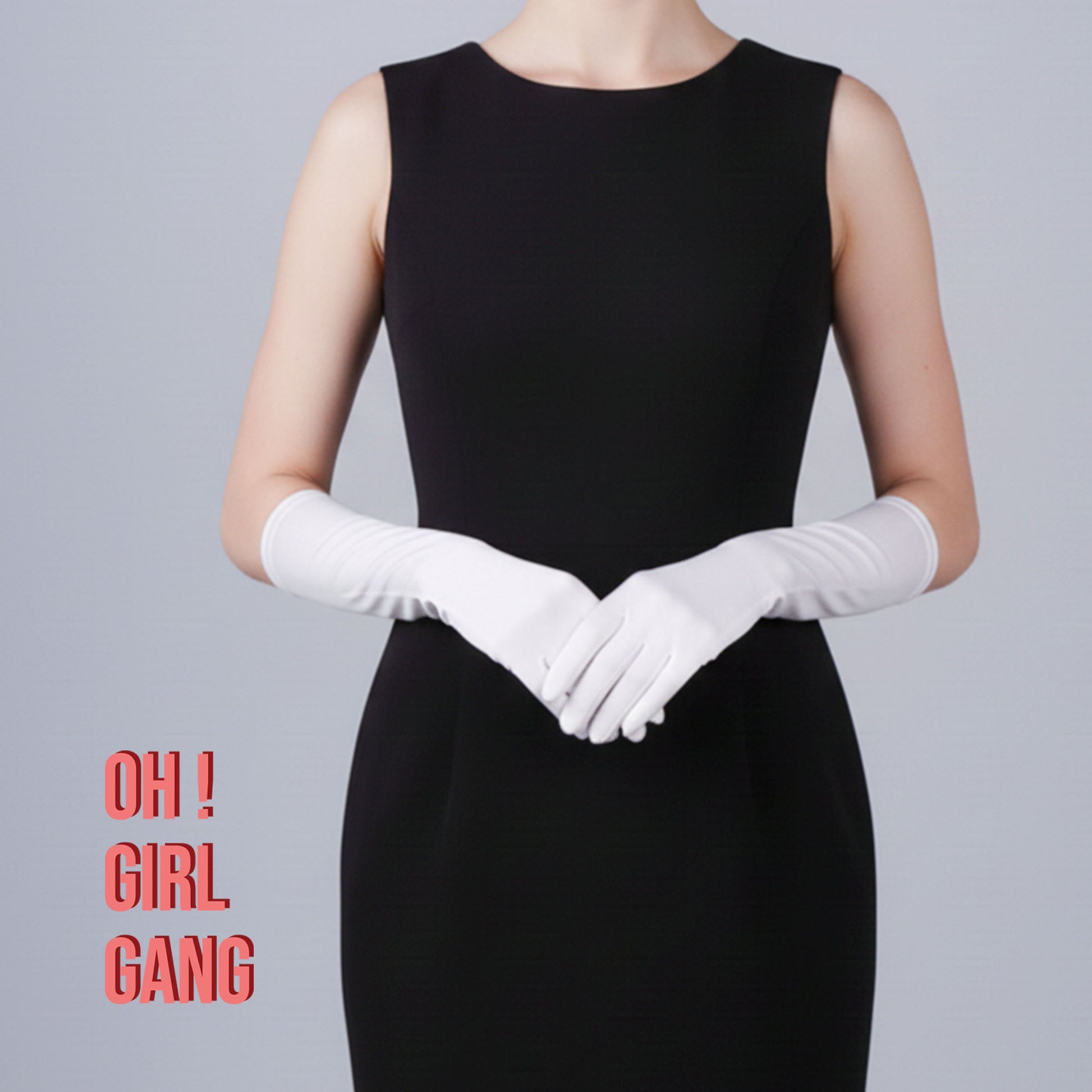 White Classic Silk Satin  gloves (38cm)