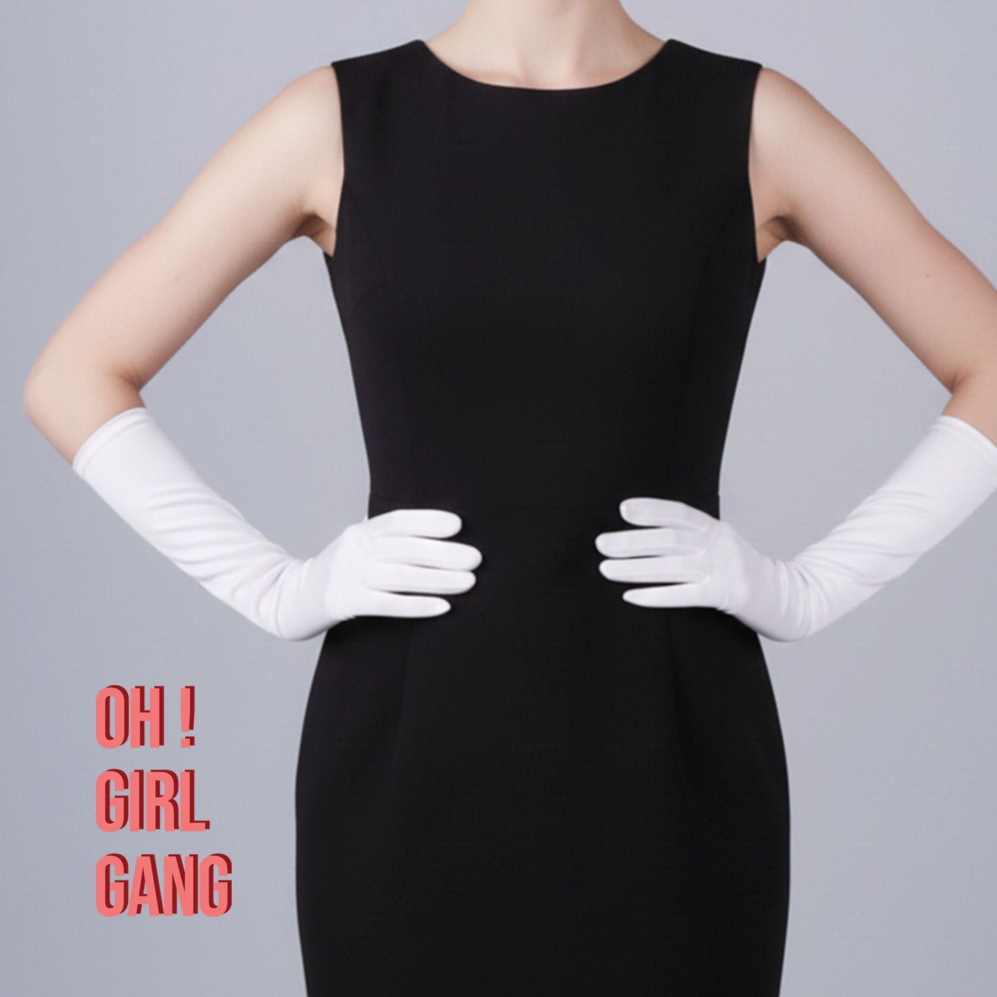 White Classic Silk Satin  gloves (38cm)