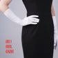 White Classic Silk Satin  gloves (38cm)