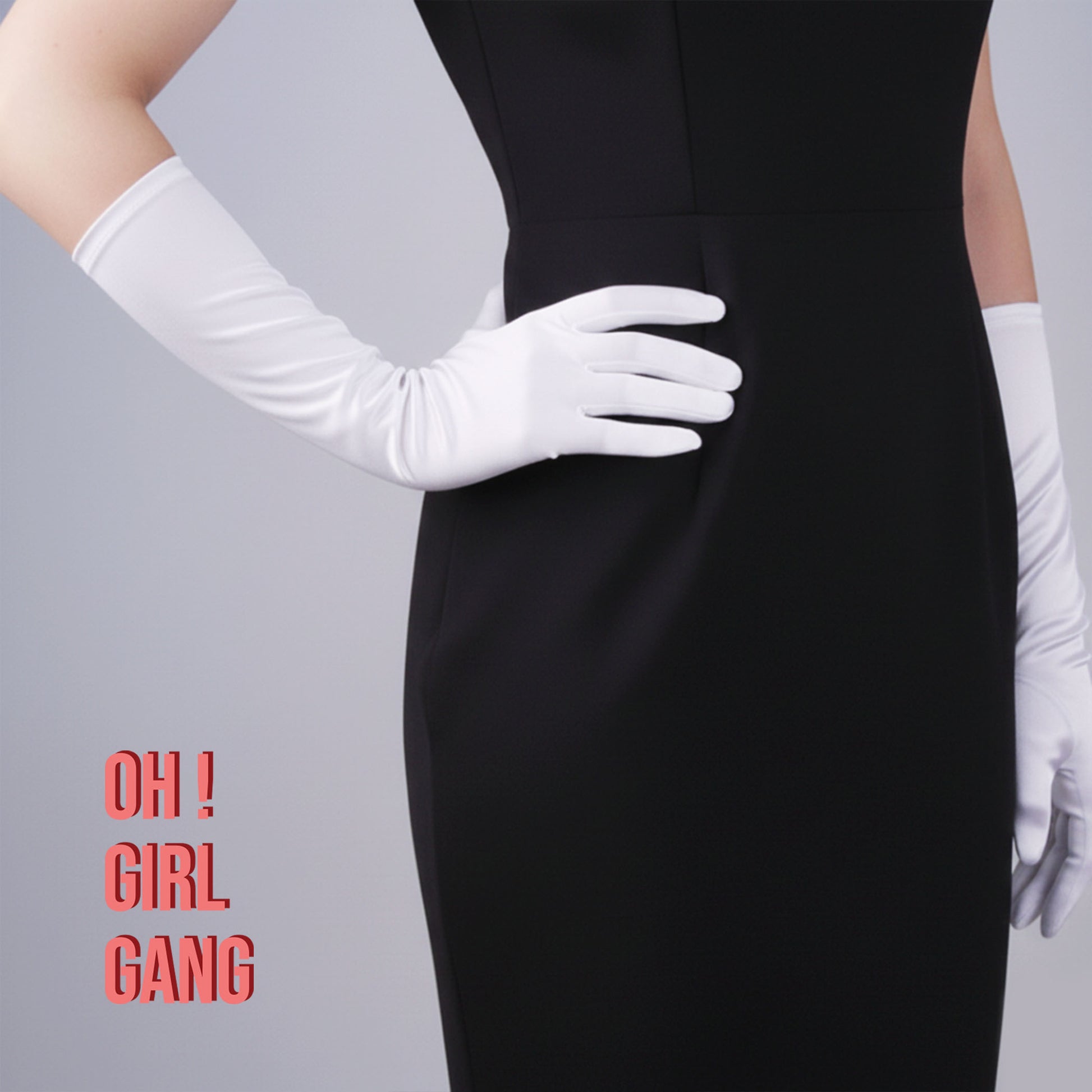 White Classic Silk Satin  gloves (38cm)