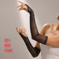Black Mesh Fingerless Gloves 47cm Long, White Bridal tulle Gloves, Flapper Gatsby Gloves, Stage Party Gloves, Custom Made Gloves
