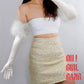 White Flurry Satin Opera Gloves (58cm)