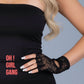 Black Lace Biker Short Gloves