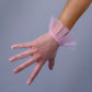 Lavender, Pink, Burgundy, Red, White Tulle Short Gloves with Ruffles