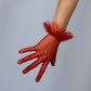 Lavender, Pink, Burgundy, Red, White Tulle Short Gloves with Ruffles