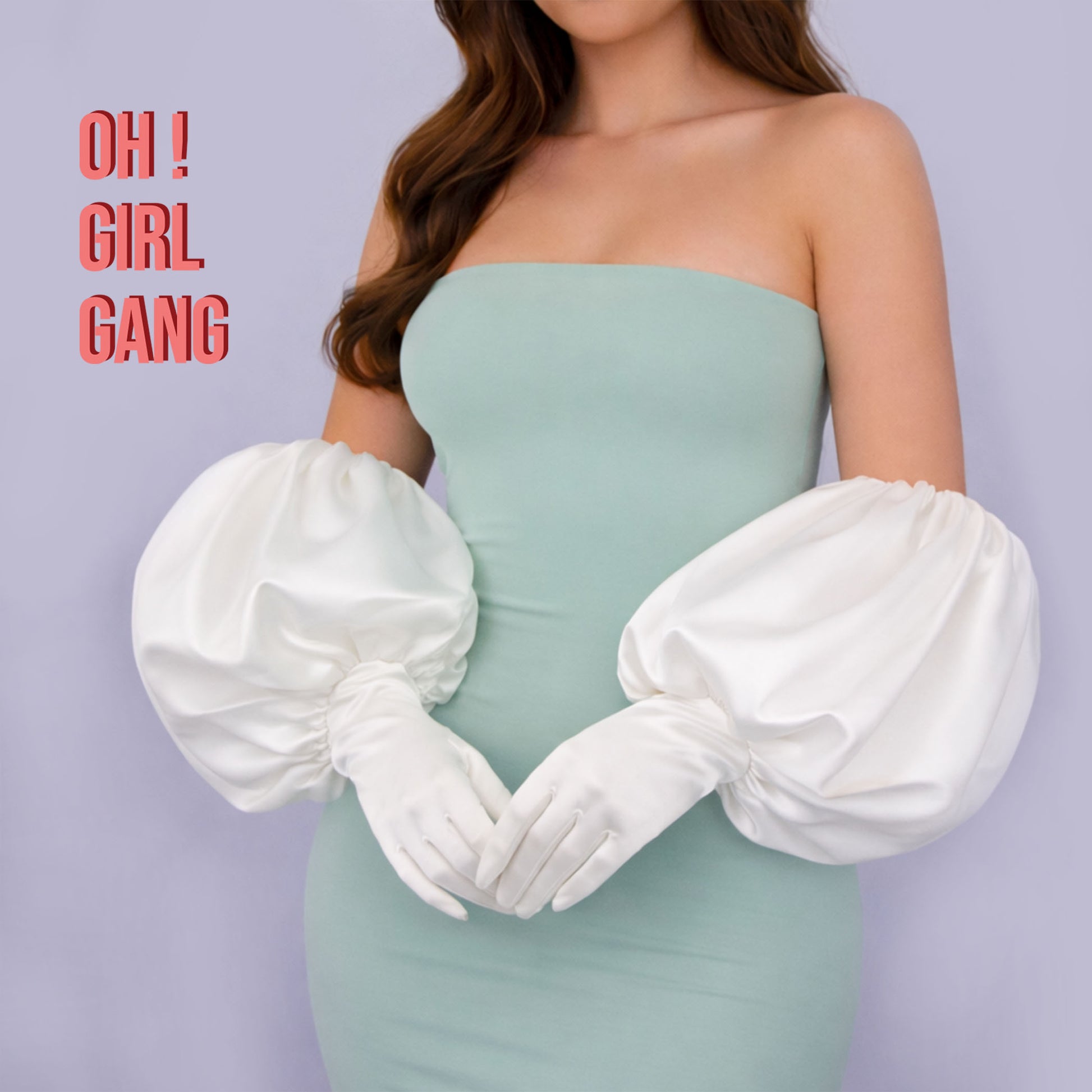 White Satin Bubble Puff Gloves, Bridal Puff Satin Gloves in White, Black, Evening gown, Festival Party Statement Gloves, Drag Stage gloves