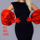 Red Satin Bubble Puff Gloves, Bridal Puff Satin Gloves in White, Black, Evening gown, Festival Party Statement Gloves, Drag Stage gloves