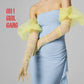 Yellow Tulle Opera Gloves with Puffs (90cm)