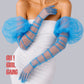 Blue Tulle Opera Gloves with Puffs (90cm)