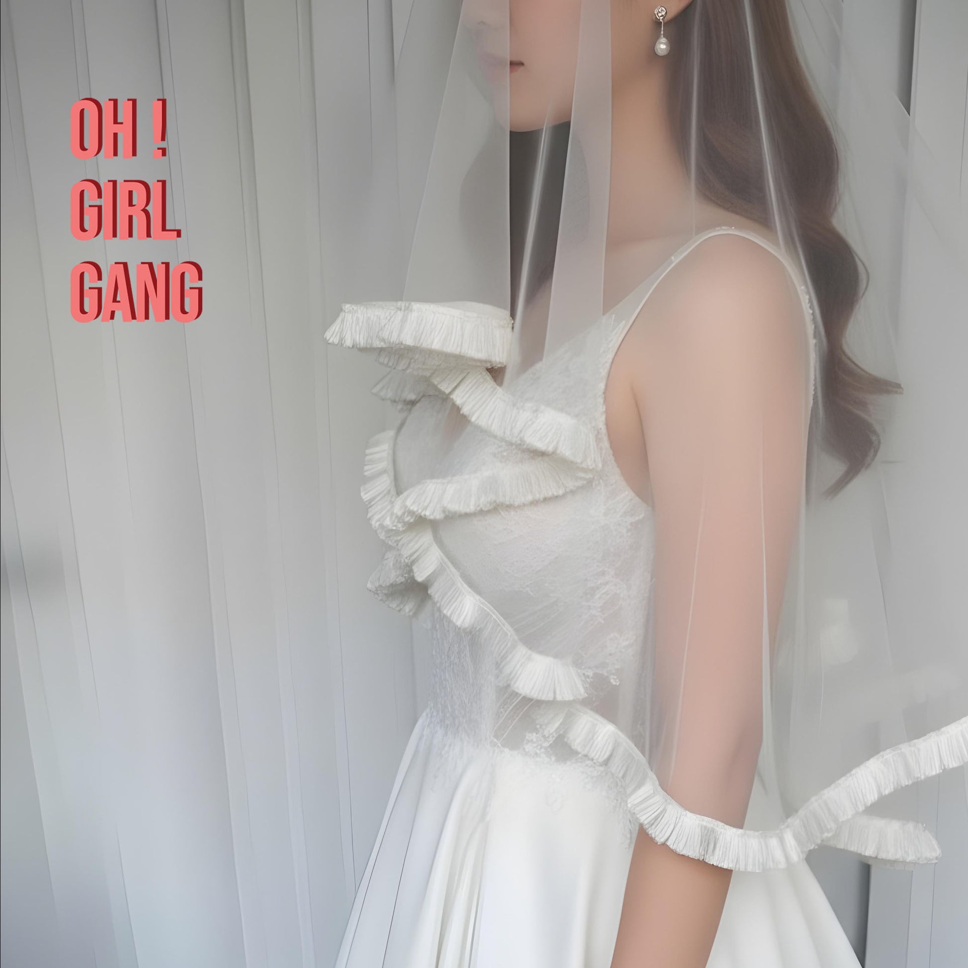 An elegant square bridal veil (1.5m × 1.5m) in soft sheer tulle, finished with a satin ruffle all around the edge for a dreamy, romantic look. Lightweight, photo-friendly, and perfect for civil ceremonies, studio shoots, and modern bridal styling.