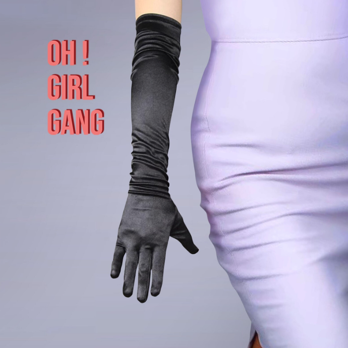 1920 Classic Opera Gloves, Silk Satin Bridal gloves (58cm)