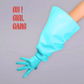 Bright Blue Wide Sleeves Faux Leather Gloves