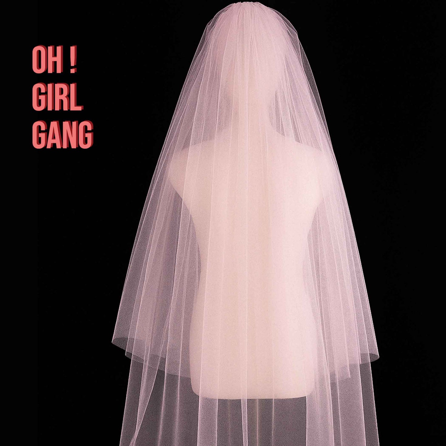 Lilac Fingertips Bridal Veil - Light Pink, Magenta Pink & More