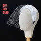 Bridal Birdcage Veil with White Bow – Vintage 1940s Short Hair Headband - Oh Girl Gang bridal