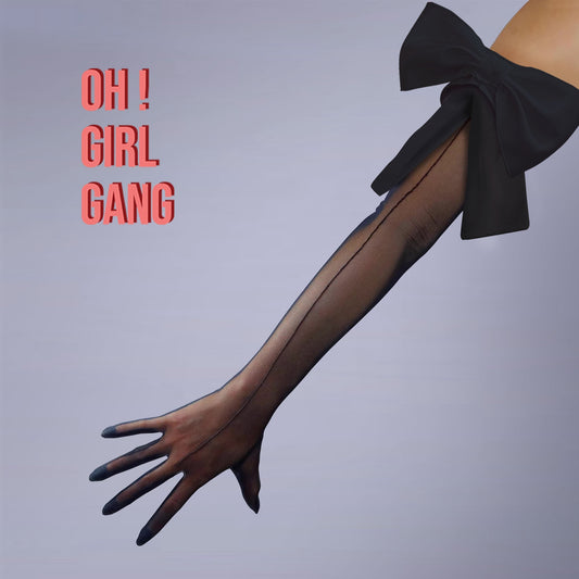 Burgundy Bow Opera Gloves with Big Satin Bow, Black Sheer Evening Gloves, Bridal accessories, Hen do, Dance Drag, Statement Show Girl Gloves